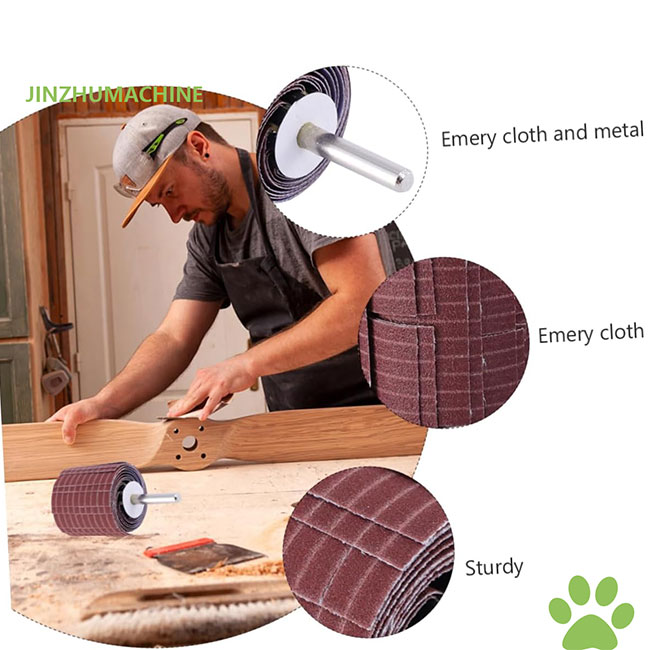पॉलिशिंग उपभोग्य सामग्रियाँ टिकाऊ फ्लैप व्हील्स एमेरी कपड़े 250*50 मिमी ग्रिट 240 घर्षण तार फ्लैप व्हील्स पीस पॉलिशिंग के लिए 8