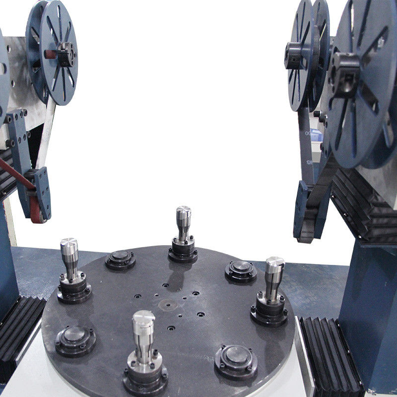 No.4 बाहरी कवर धातु औद्योगिक डबल हेड सैंडिंग डिस्क पॉलिशिंग मशीन तार ड्राइंग मशीन के लिए स्टील तार